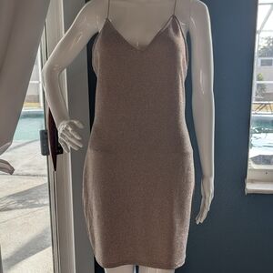 H&M Glittery Bodycon Shimmering Gold Mini Dress